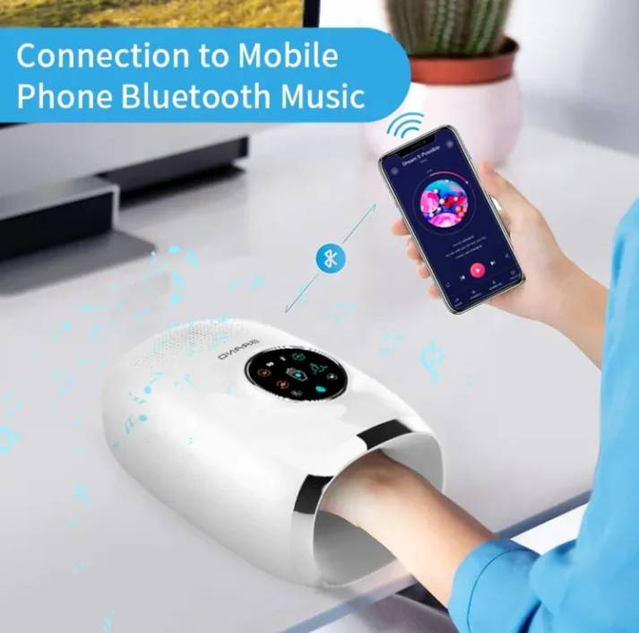 Artrit ve karpal tünel için ısı, sıkıştırma, el masaj aleti, akülü Bluetooth hoparlör el masaj aleti ile masaj aleti
